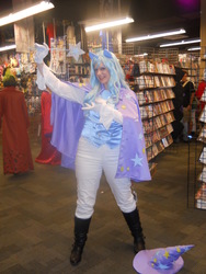 Size: 3000x4000 | Tagged: safe, trixie, human, g4, cape, clothes, cosplay, gloves, hat, irl, irl human, izumicon, magic wand, photo, trixie's cape, trixie's hat