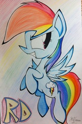 Size: 1322x1989 | Tagged: safe, artist:pelate, rainbow dash, g4, female, solo, traditional art