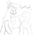 Size: 966x1010 | Tagged: safe, artist:patch, sapphire shores, g4, annoyed, belly, eyes closed, female, gritted teeth, monochrome, mouth hold, pregnant, pulling, raised hoof, sketch, solo, tight clothing