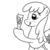 Size: 720x720 | Tagged: safe, artist:varemia, berry punch, berryshine, earth pony, pony, g4, drink, drunk, imminent vore, lineart, micro, monochrome, person as food