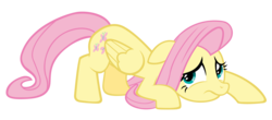 Size: 4362x1926 | Tagged: safe, artist:gretsch1962, fluttershy, g4, crouching, female, nervous, scared, simple background, solo, transparent background, vector