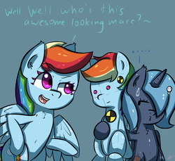 Size: 1200x1100 | Tagged: safe, artist:wolfy-pony, rainbow dash, oc, g4, crash test dummy, dummy, narcissism