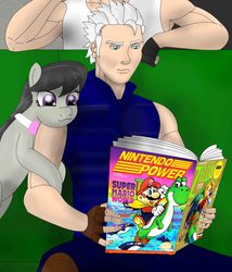 Size: 2217x2594 | Tagged: safe, octavia melody, yoshi, g4, :3, devil may cry, devil may cry 3, exploitable meme, high res, link, male, mario, meme, nintendo, nintendo power, reading, super mario, super mario world, the legend of zelda, vergil (devil may cry), vergil's book