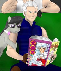 Size: 2217x2594 | Tagged: safe, octavia melody, g4, :3, devil may cry, high res, inuyasha, manga, vergil, vergil's book