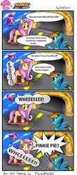 Size: 592x1347 | Tagged: safe, artist:diamondmoon60, fluttershy, pinkie pie, rainbow dash, g4, comic, extreme gear, missing wing, not helping, sonic riders