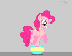 Size: 850x664 | Tagged: safe, artist:themightyshizam, pinkie pie, g4, animated, ball, bouncy ball, female, solo