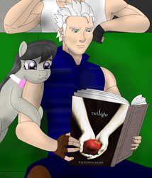 Size: 2217x2594 | Tagged: safe, octavia melody, g4, :3, book, devil may cry, high res, twilight (series), vergil, vergil's book