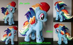 Size: 1280x793 | Tagged: safe, artist:agatrix, rainbow dash, g4, irl, photo, plushie, rainbow power, solo