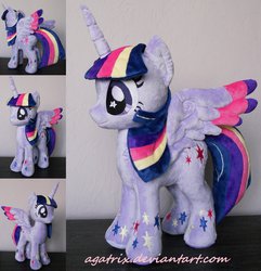 Size: 1280x1330 | Tagged: safe, artist:agatrix, twilight sparkle, alicorn, pony, g4, female, irl, mare, photo, plushie, rainbow power, solo, twilight sparkle (alicorn)