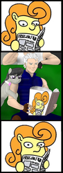 Size: 473x1299 | Tagged: safe, carrot top, golden harvest, octavia melody, earth pony, pony, g4, devil may cry, devil may cry 3, exploitable meme, female, mare, meme, memeception, newspaper meme, paradox, vergil (devil may cry), vergil's book