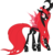 Size: 3000x3125 | Tagged: safe, artist:xebck, oc, oc only, oc:harlequin, changeling, changeling queen, changeling oc, changeling queen oc, female, high res, red changeling, simple background, solo, transparent background, vector