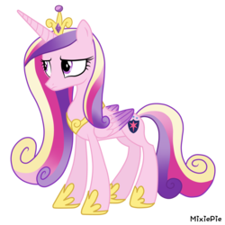 Size: 4000x4000 | Tagged: safe, artist:mixiepie, artist:proenix, princess cadance, alicorn, pony, g4, concave belly, female, mare, simple background, slender, solo, swapped cutie marks, thin, transparent background, vector