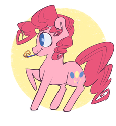 Size: 1767x1919 | Tagged: safe, artist:poniebones, pinkie pie, g4, female, party horn, raised hoof, solo