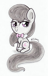 Size: 900x1421 | Tagged: safe, artist:oriwhitedeer, octavia melody, g4, cute, female, filly, solo, traditional art