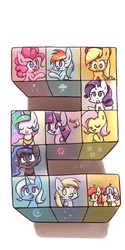 Size: 1600x3200 | Tagged: safe, artist:joycall6, apple bloom, applejack, derpy hooves, fluttershy, pinkie pie, princess celestia, princess luna, rainbow dash, rarity, scootaloo, sweetie belle, trixie, twilight sparkle, alicorn, pony, g4, cutie mark crusaders, female, mane six, mare, twilight sparkle (alicorn)