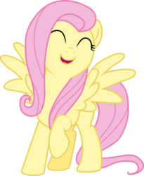 Size: 4603x5620 | Tagged: safe, artist:cloudy glow, fluttershy, pegasus, pony, g4, absurd resolution, eyes closed, female, happy, simple background, smiling, solo, transparent background, vector