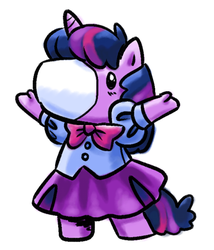 Size: 513x600 | Tagged: safe, artist:needsmoarg4, twilight sparkle, pony, unicorn, g1, g4, clothes, equestria girls outfit, female, g4 to g1, g4 to takara, generation leap, mare, simple background, solo, takara pony, white background