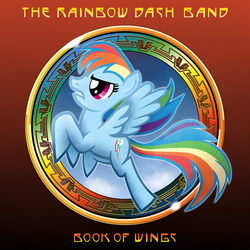 Size: 1200x1200 | Tagged: safe, artist:kefkafloyd, rainbow dash, pony, g4, album cover, book of dreams, female, parody, ponified, ponified album cover, solo, steve miller band