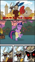 Size: 950x1668 | Tagged: safe, discord, twilight sparkle, .mov, dress.mov, g4, dancing, do the sparkle