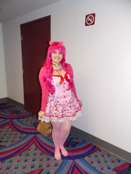 Size: 3456x4608 | Tagged: safe, artist:m1ndr34d3r, pinkie pie, human, g4, cosplay, fishnet stockings, irl, irl human, photo, solo
