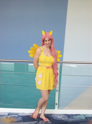 Size: 2134x2848 | Tagged: safe, fluttershy, human, g4, cosplay, feet, flip-flops, high res, irl, irl human, photo, sandals, solo