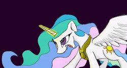 Size: 1366x728 | Tagged: safe, artist:xxmarkingxx, princess celestia, g4, female, glowing horn, horn, solo