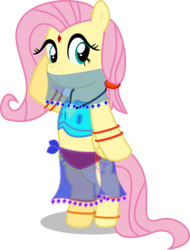 Size: 3911x5146 | Tagged: safe, artist:bigdream64, fluttershy, pony, g4, belly button, belly dancer, bipedal, female, harem outfit, midriff, simple background, solo, transparent background, vector