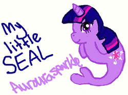 Size: 469x348 | Tagged: safe, artist:crownprincesslaya, twilight sparkle, seal, seal pony, g4, female, my little seal, solo, species swap