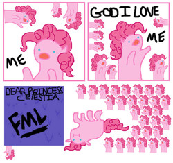 Size: 668x629 | Tagged: safe, artist:crownprincesslaya, pinkie pie, earth pony, pony, g4, too many pinkie pies, clone, female, fml, funcest, i'm so alone, mare, multeity, paint drying, pinkie clone, sad, too much pink energy is dangerous