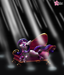 Size: 1000x1172 | Tagged: safe, artist:clouddg, rarity, pony, unicorn, g4, fainting couch, female, goth, gothity, ponymania, solo