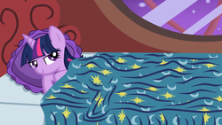 Size: 2844x1600 | Tagged: safe, artist:rainbowpowerdash251, twilight sparkle, g4, bed, female, solo, vector