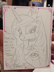Size: 768x1024 | Tagged: safe, artist:andy price, princess celestia, twilight sparkle, g4, cute, hammerspace hair, monochrome, sketch, traditional art, twiabetes