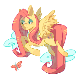 Size: 1280x1308 | Tagged: safe, artist:tomoe-chi, fluttershy, pegasus, pony, g4, female, mare, solo