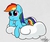 Size: 1130x940 | Tagged: safe, artist:sheandog, rainbow dash, pegasus, pony, g4, cloud, cute, dashabetes, female, on a cloud, signature, solo