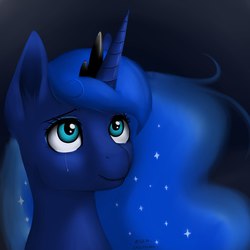 Size: 900x900 | Tagged: safe, artist:kira-minami, princess luna, g4, crying, female, portrait, solo