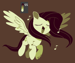 Size: 1686x1424 | Tagged: safe, artist:sion, fluttershy, g4, female, limited palette, pixiv, singing, solo