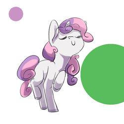 Size: 1024x1024 | Tagged: safe, artist:imsokyo, sweetie belle, g4, female, raised hoof, solo