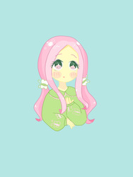 Size: 1500x2000 | Tagged: safe, artist:kaiemiko, fluttershy, human, g4, female, humanized, pixiv, solo