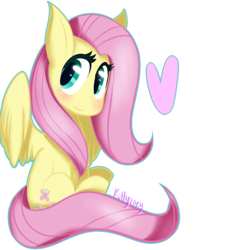 Size: 1500x1600 | Tagged: safe, artist:kittyzoey, fluttershy, g4, female, heart, looking at you, solo