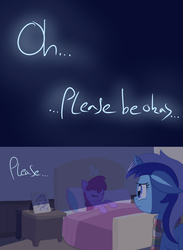 Size: 1280x1744 | Tagged: safe, artist:captainbritish, berry punch, berryshine, minuette, ruby pinch, g4, ask, bed, colgate answers, tumblr