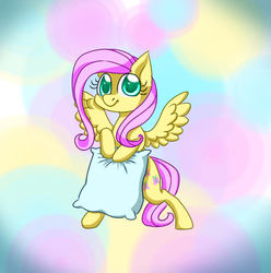 Size: 518x522 | Tagged: safe, artist:oh-my-maple, fluttershy, g4, female, pillow, solo