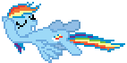 Size: 142x70 | Tagged: safe, artist:botchan-mlp, rainbow dash, g4, animated, desktop ponies, female, flying, pixel art, simple background, solo, sprite, swimming, transparent background