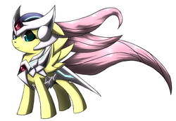 Size: 4000x2775 | Tagged: safe, artist:coma392, fluttershy, g4, armor, card fight! vanguard, crossover, female, pixiv, solo