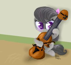 Size: 2196x2008 | Tagged: safe, artist:rustyscreech, octavia melody, g4, cello, female, filly, high res, musical instrument, solo, younger