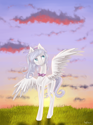 Size: 1486x2000 | Tagged: safe, artist:holka13, oc, oc only, pegasus, pony, sky, solo