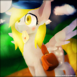 Size: 512x512 | Tagged: safe, artist:marysewable, derpy hooves, pegasus, pony, g4, female, letter, mail, mailpony, mare, mouth hold, solo