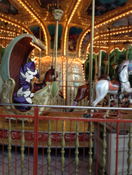 Size: 2121x2828 | Tagged: safe, artist:cinnamonsand, rarity, g4, carousel, high res, irl, photo, ponies in real life