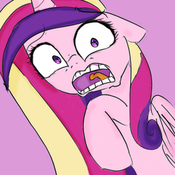 Size: 600x600 | Tagged: safe, artist:sugarberry, princess cadance, g4, ask-cadance, female, reaction image, scared, solo, tumblr