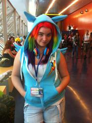 Size: 537x720 | Tagged: safe, artist:hensome, rainbow dash, human, g4, cosplay, irl, irl human, photo