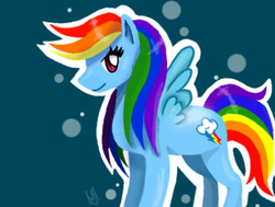 Size: 510x386 | Tagged: safe, artist:smikimimi, rainbow dash, pegasus, pony, g4, female, looking at you, solo